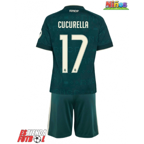 Real Madrid Marc Cucurella #17 Segunda Equipación Niños 2026-27 Manga Corta (+ Pantalones cortos)
